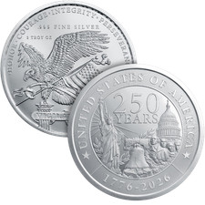 2 oz Golden State Mint Silver Round - USA 250th Anniversary .999 Fine picture