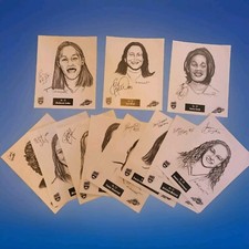 RaRe 2003 Springfield Spirit 11 Signed Neigher Team Sketch Set Sue Bird Lobo HOF picture