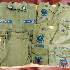 Vietnam War Era USAF Air Force Named Lot Of 4 OG-507 Utility Shirts and Pants picture