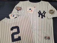 Majestic 2009 World Series New York Yankees JETER RODRIGUEZ Sewn JERSEY WHITE picture