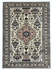 Vintage Ardebil Tribal Geometric Hand Knotted Wool Rug 6x9 Oriental Boho Area picture