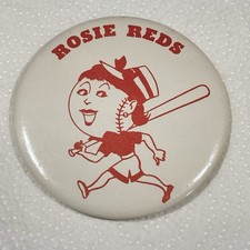 Vintage 1970’s Cincinnati Reds Rosie Red Baseball Pinback Button Big Red Machine picture