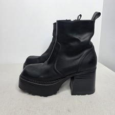 Vintage Lower East Side Black Chunky Boots Size 7 Y2K picture