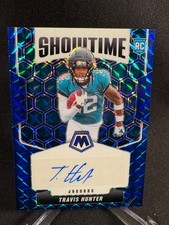 2025 Panini Mosaic Travis Hunter Showtime Signatures Blue Auto 50/99 RC SOS-THU picture