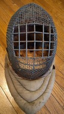 Original 1916 WWI Military Bayonet & Patton Saber Fencing Training Mask picture