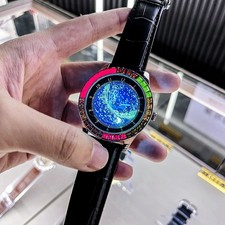 Luxury Automatic Mechanical Watch Luminous Starry Sky Dial Business Wristwatch picture