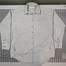 Madewell Sunday Shirt Small Gray Flannel Chamois CPO Pockets Workwear Cozy Soft picture