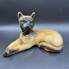 Vintage Ceramic Glossy Siamese Cat Figurine #9507 picture