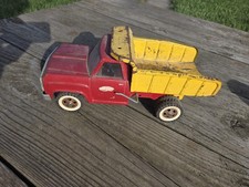 Vintage Tonka Dump Truck Red Yellow Pressed Steel Mound Minn Construction Toy picture