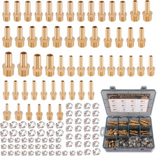 126PCS Brass Hose Barb Fittings Kit, Male Adapter NPT Hose Repair picture
