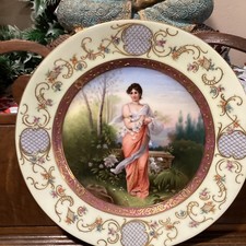 Antique Royal Vienna Handpainted Porcelain Plate signed Fruhling picture