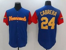 Throwback Retro Cabrera #24 Men Jersey Custom Size S-4XL Blue picture