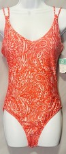 Sunsets One Piece Lined Swim Suit Majorca M Red Brand New With Tags picture