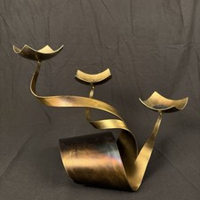 Vintage Ferart Artisan 3-Arm Brutalist Candelabra MCM Metal Sculpture Canada picture