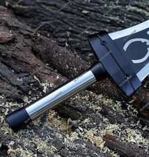 Unique Handmade Carbon Steel Kirito's Sword, Anime Sword with Leather Sheath. picture