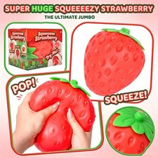 Sunny Days Jumbo Squeezy Strawberry Squishy Toy Stress Relief Sensory Fun picture