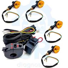 4X UNIVERSAL MOTORCYCLE INDICATOR WIRING LOOM HARNESS KIT RELAY TURN SIGNALS picture