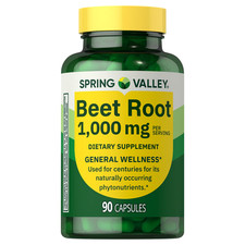 Spring Valley Beet Root Blood Health Dietary Supplement, 1000 Mg, 90 Count picture