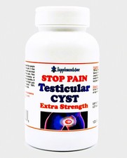 HOW TO STOP TESTICULAR CYST PAIN - PAINLESS - 120 CAPS MADE IN USA picture