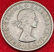 1964 GREAT BRITIAN QUEEN ELIZABETH II SIXPENCE CIRCULATED 6 PENCE UK COIN picture