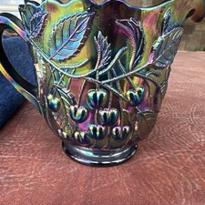 Fenton Amethyst hanging cherries Creamer Cup picture