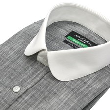 Men's Penny Round Club Collar Dark Grey Linen Shirt 1930's Peaky Blinders Style picture