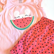 Gymboree Girls sz 2T Summer Watermelon Mouse Set Gymmies Pajamas NWT PJs picture