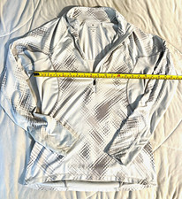 Athleta Women’s White Gray Geometric Half Zip Mock Neck Stretch Pullover XS picture