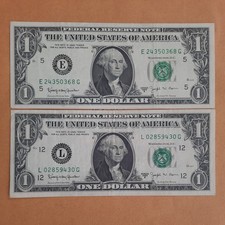 2  One Dollar Barr Notes 1963B • $1 Bill Very Nice Notes  picture