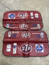 Set of 2 Vtg STP Auto Mechanic Fender Covers Oil Filters Advertising picture