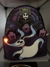 Loungefly Disney The Nightmare Before Christmas Zero Light-Up Mini Backpack, NEW picture