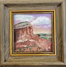 Ghost Ranch Abiquiu New Mexico Original Framed Mini Painting 4x4 picture