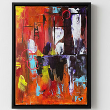 EMBRY Colorful Abstract 11x14 Painting 