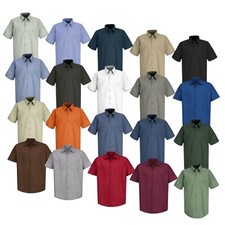 Red Kap Work Shirt Solid Color 2 Pocket Men's Industrial Uniform Short Sleeve picture