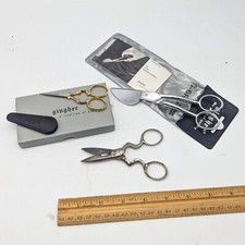 Vtg Gingher Applique Embroidery Shears Scissors Lot G-6R G-CS-2 + Button Hole picture