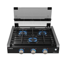 21 Inch RV Propane Cooktop 3 Burner, Camper Gas Stove Slide-in with Glass Cover picture