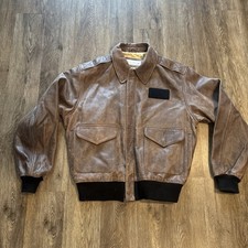 Flex Jet FLEXJET Aviation Leather Flight PATCH Jacket Mens XL picture