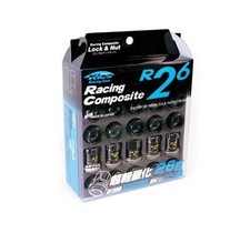 Project Kics R26 Open Ended Wheel Lug Nuts with Locks 12x1.50mm Black Chrome 20p picture