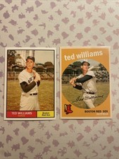 Ted Williams Baseball Card 1959 1961 Topps Remake Fan Card Red Sox 2 Cards Total picture