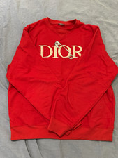 Dior Men's 2XL Red Crewneck Pullover Sweatshirt Long Sleeve Solid Logo picture