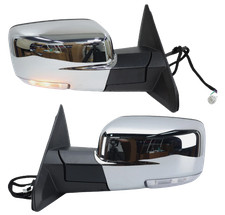 Pair For 2013-2019 Ram 1500 Side Mirror Chrome Power Fold Heated Temper Sensor picture
