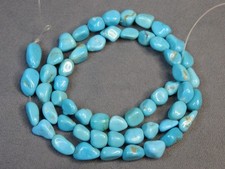KINGMAN Ithica Peak TURQUOISE 6-10mm Pebble Nugget BEADS 16