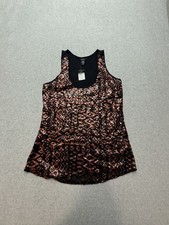 rue21 Womens Tank Top XL Black Rose Gold Sequin Geometric Pattern NWT picture