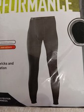Coldpruf Long Johns Thermal Premium Performance Men's Base Layer Pants Black picture