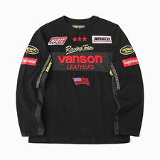 Supreme x Vanson Leathers Racing Team Graphic LS T-Shirt Black L Crew picture