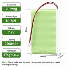 Motoma 2-Pin Nickel-Metal Battery Ni-MH SG6C 2200mAh 7.2V With Padding picture