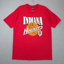 Vintage Indiana Hoosiers Shirt Mens XL 90s Made In USA Single Stitch Tee Red picture