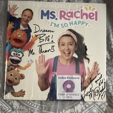 SIGNED Ms. Rachel and Mr. ARON I'm So Happy Indies Exclusive Purple Vinyl picture
