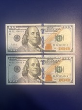 TWO SEQUENTIAL SERIES 2025 $100 BILLS — UNCIRCULATED & CRISP picture