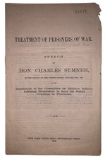 1865, 1st, Treatment of Prisoners of War, Charles Sumner, AMERICAN CIVIL WAR picture